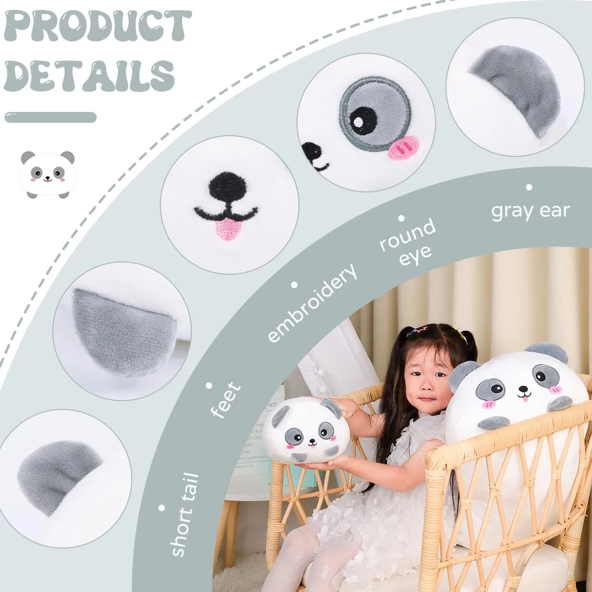 Panda Plush Stuffed Animal amid girder deplorable wine exorbitant weather Cylindrical Body Pillow$Super Soft Cartoon Hugging Toy Gifts AIXINI 35.5 inch Cute 
