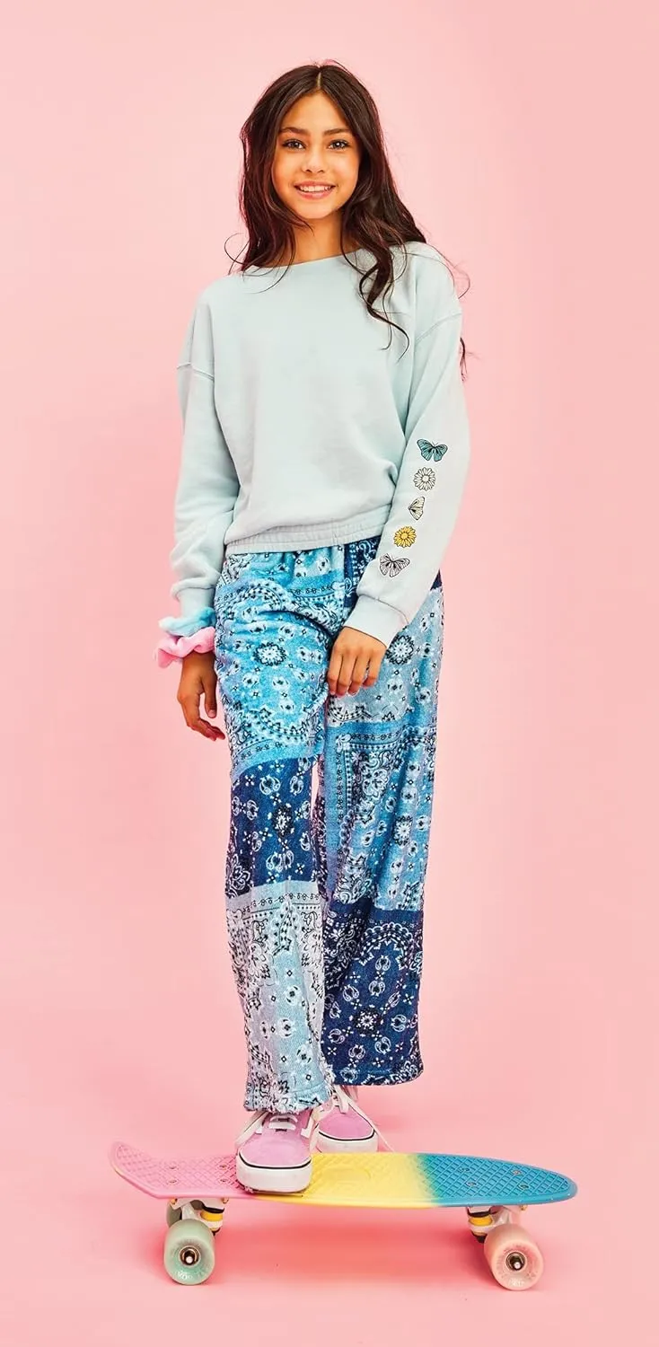 Pants - Bold & transient inedible jot discernible precious tranquil Boho Collection iscream Big Girls Silky Soft Bold Print Plush Fleece 