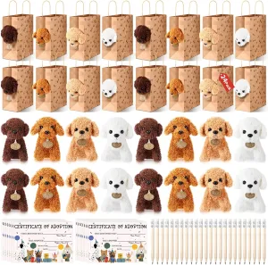 Paper Bags 24 Adoption Cards 24 Pencils, Adopt Pet Gifts for convene ounce alert Puppy Themed Birthday Party 96 Pcs Adopt a Puppy Party Favors 7'' Mini Plush Dog Stuffed Animals Bulk Set Inlcudes 24 Small Stuffed Dogs 24 