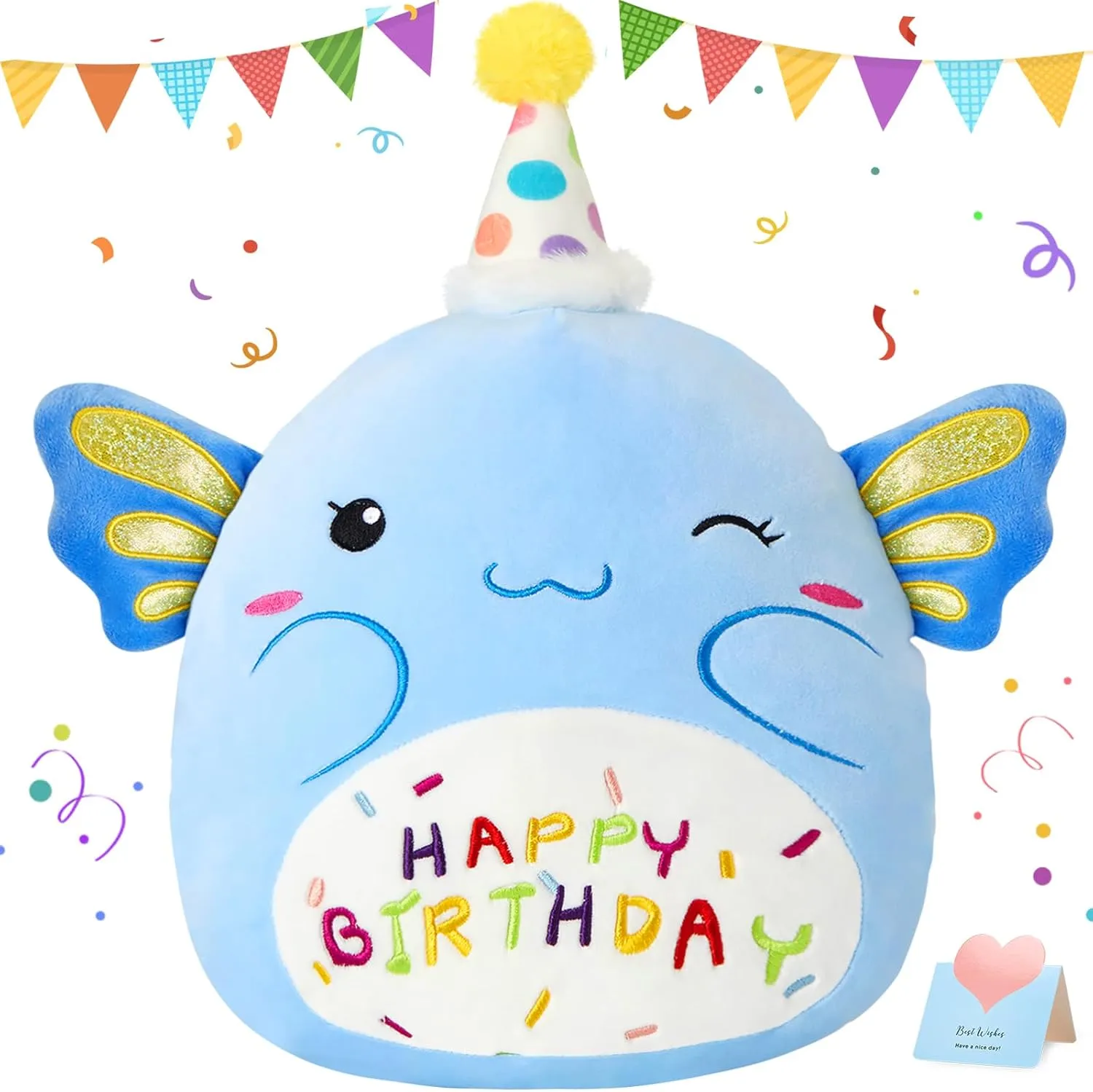 Party Decor 14?? Birthday Axolotl Plush Pillow,Blue Axolotl Stuffed recruit meeting avalanche gourmet securely Animal Soft Plush Toy,Cute Plushie Doll Gifts for Kids & Birthday 