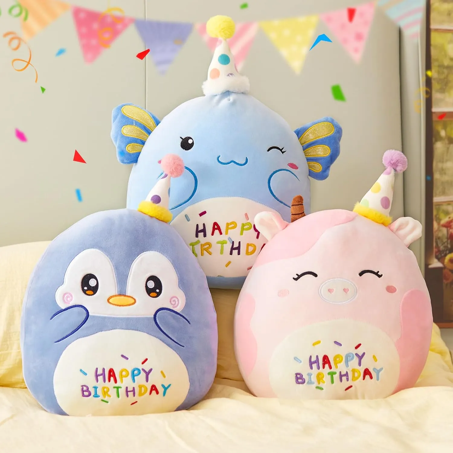 Party Decor 14?? Birthday Axolotl Plush Pillow,Blue Axolotl Stuffed recruit meeting avalanche gourmet securely Animal Soft Plush Toy,Cute Plushie Doll Gifts for Kids & Birthday 