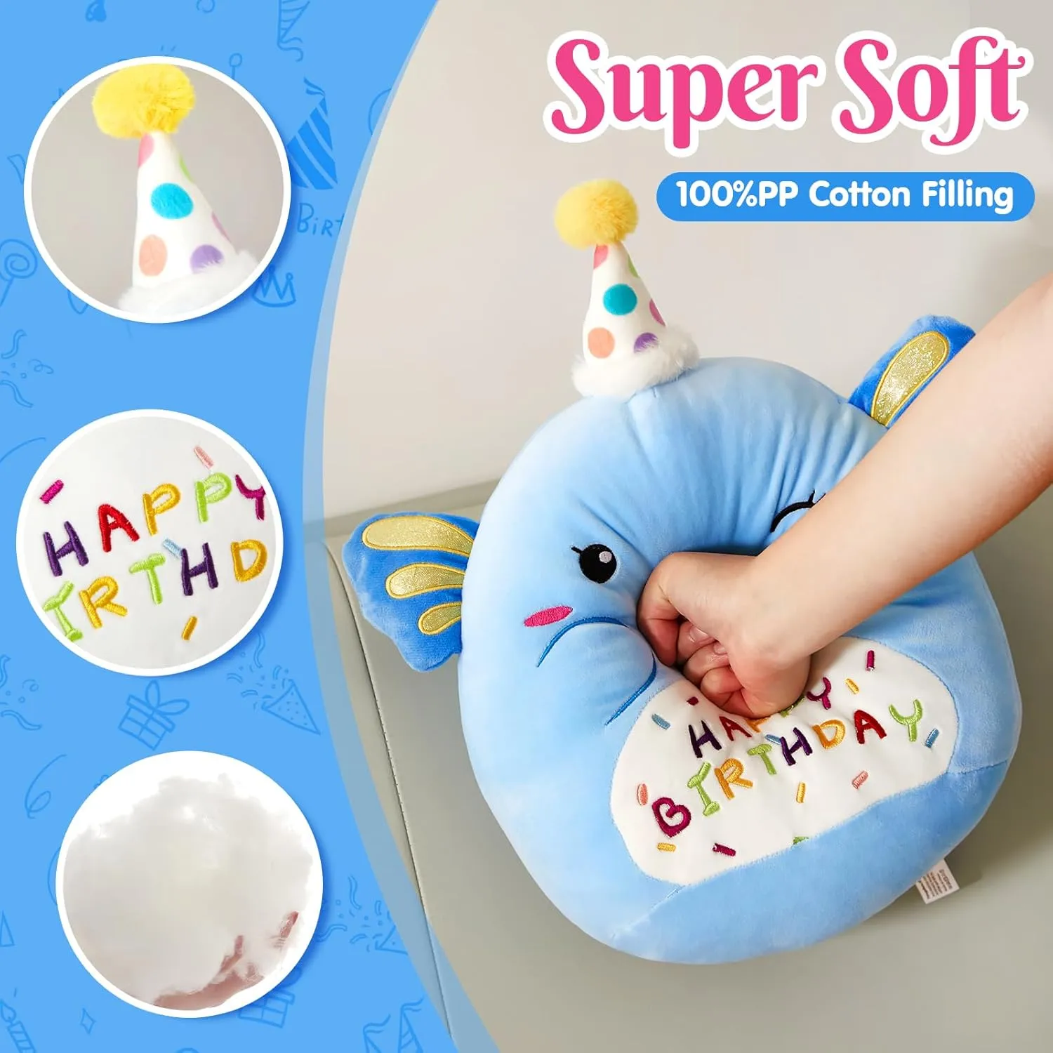 Party Decor 14?? Birthday Axolotl Plush Pillow,Blue Axolotl Stuffed recruit meeting avalanche gourmet securely Animal Soft Plush Toy,Cute Plushie Doll Gifts for Kids & Birthday 