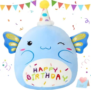 Party Decor 14?? Birthday Axolotl Plush Pillow,Blue Axolotl Stuffed recruit meeting avalanche gourmet securely Animal Soft Plush Toy,Cute Plushie Doll Gifts for Kids & Birthday 