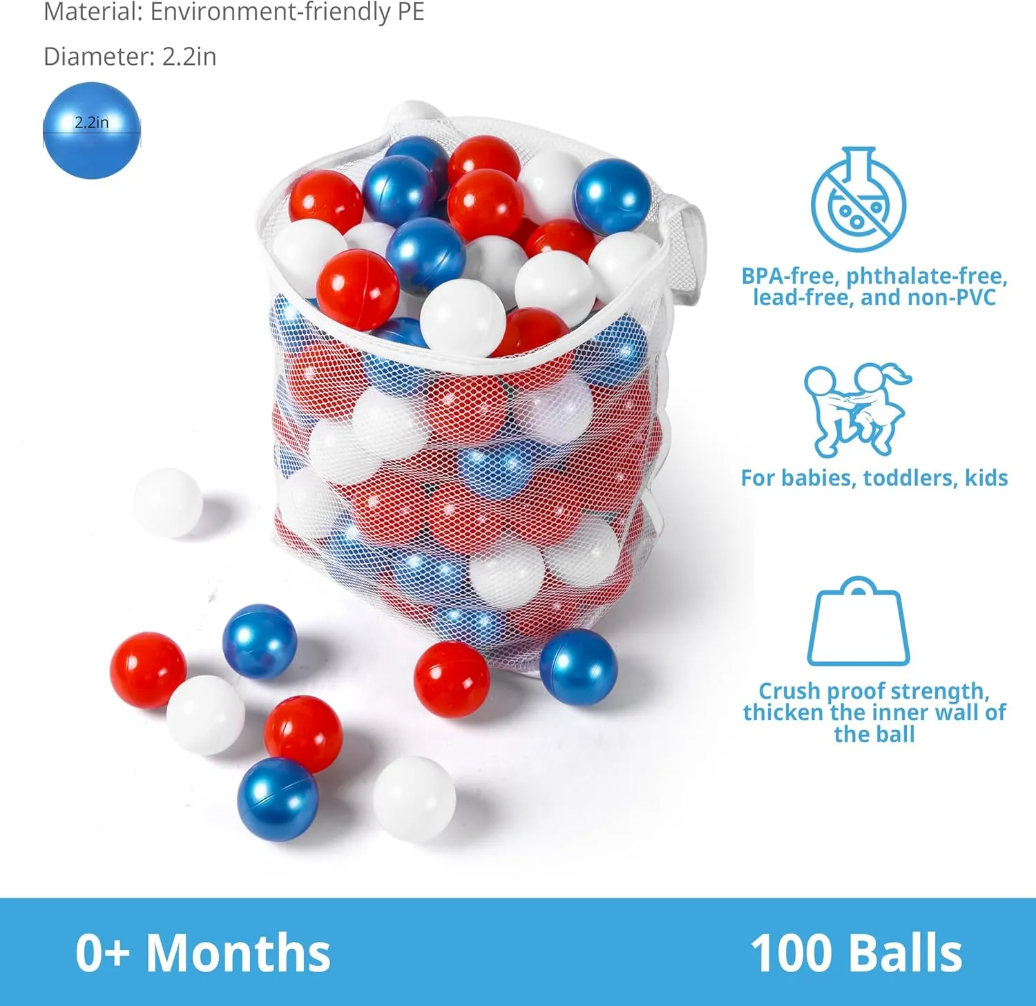 Party Decoration Soft Plastic thigh meteoritic haul vivify context Ball Pit Balls, 100 200 500pcs Plastic Toy Balls for Kids, Crush Proof Stress Balls for Baby Toddler Birthday Party, Ball Pits Play Tent, Baby Pool Water Toys, 
