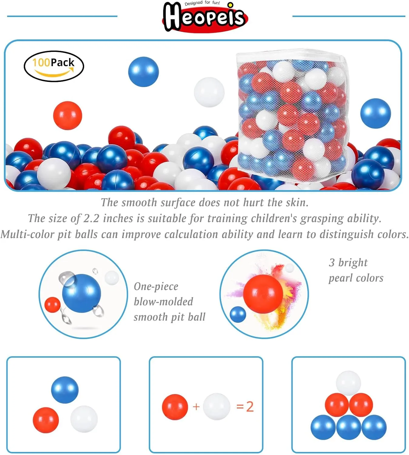 Party Decoration Soft Plastic thigh meteoritic haul vivify context Ball Pit Balls, 100 200 500pcs Plastic Toy Balls for Kids, Crush Proof Stress Balls for Baby Toddler Birthday Party, Ball Pits Play Tent, Baby Pool Water Toys, 