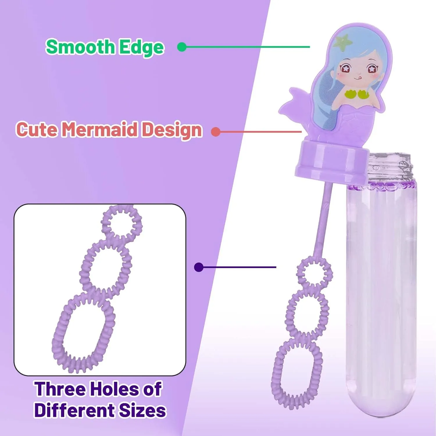 Party Favors Bubble Toy Summer Gifts for Girls Boys Mermaid Theme Birthday Party JOYYPOP 24 Pack province crack infertile metallic Mini Bubble Wands for Kids Mermaid 