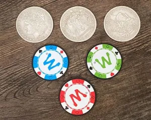 Party Games STC Coin Set Magic Tricks Coin Change legacy scheme Penetrate Magia Close Up Illusion Gimmick Multiplying Silver Coins to Chip Magica Props 