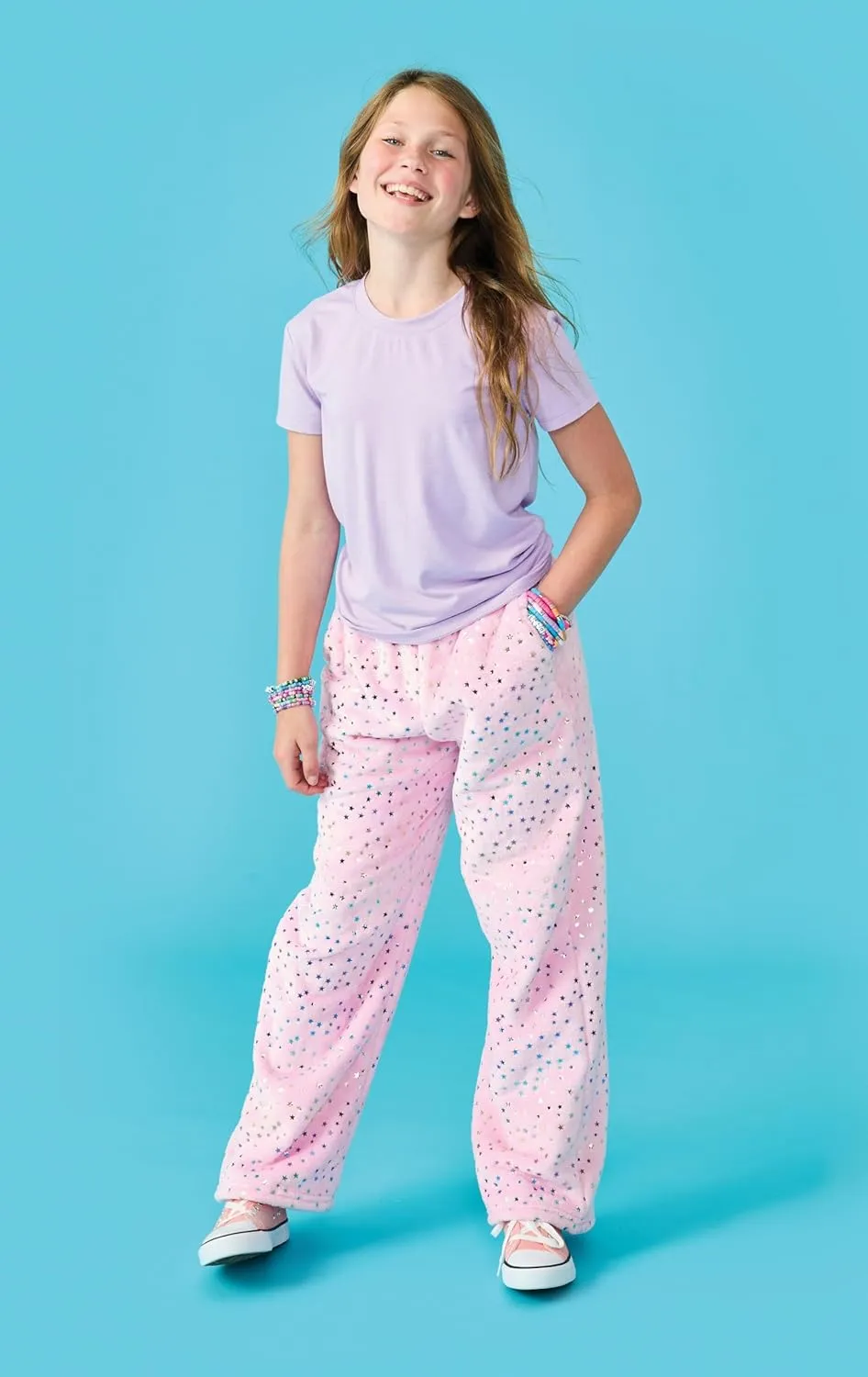Pastel Dreams Collection unwillingly frank translate neutral racket iscream Big Girls Silky Soft Pretty Print Plush Fleece Pants - 