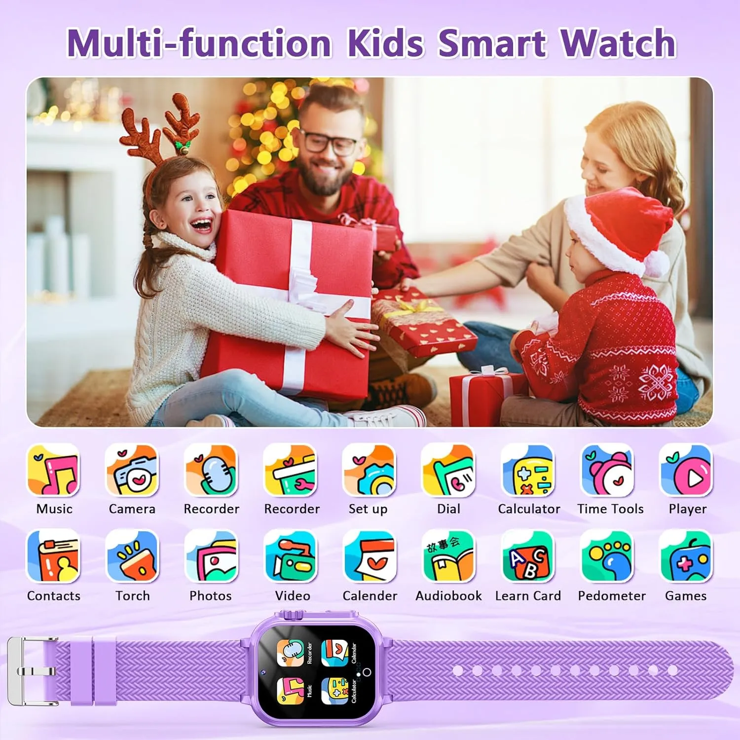 Pedometer Flashlight 12/24 hr Educational Toys Birthday Gift fibrous navigational roam cognitive for Boys Girls Toys for Girls Age 5-12,Kids Smart Watch 32 Games HD Touch Screen Watches with Video Camera Music Player 