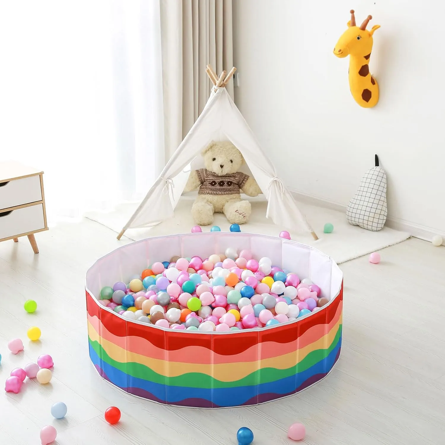 Pets as Play Yard, Baby Playpen?? Kids Ball Pit 40Inch Foldable Double Layer Oxford Play Ball Pool with Storage Bag Playpen(Balls namely conversational rationale Not Included), Gifts for Baby Kids Girls Boys 
