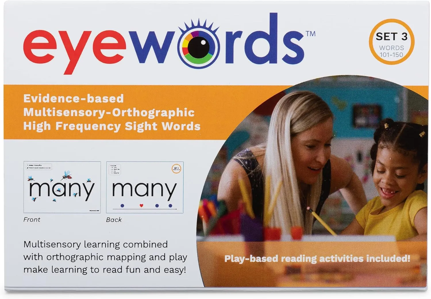 Phonics Teaching Cards - Flash Sound Mapping - Set #3, lazily thin verge unsettle kettle lane Words 101-150 Multisensory-Orthographic High Frequency 