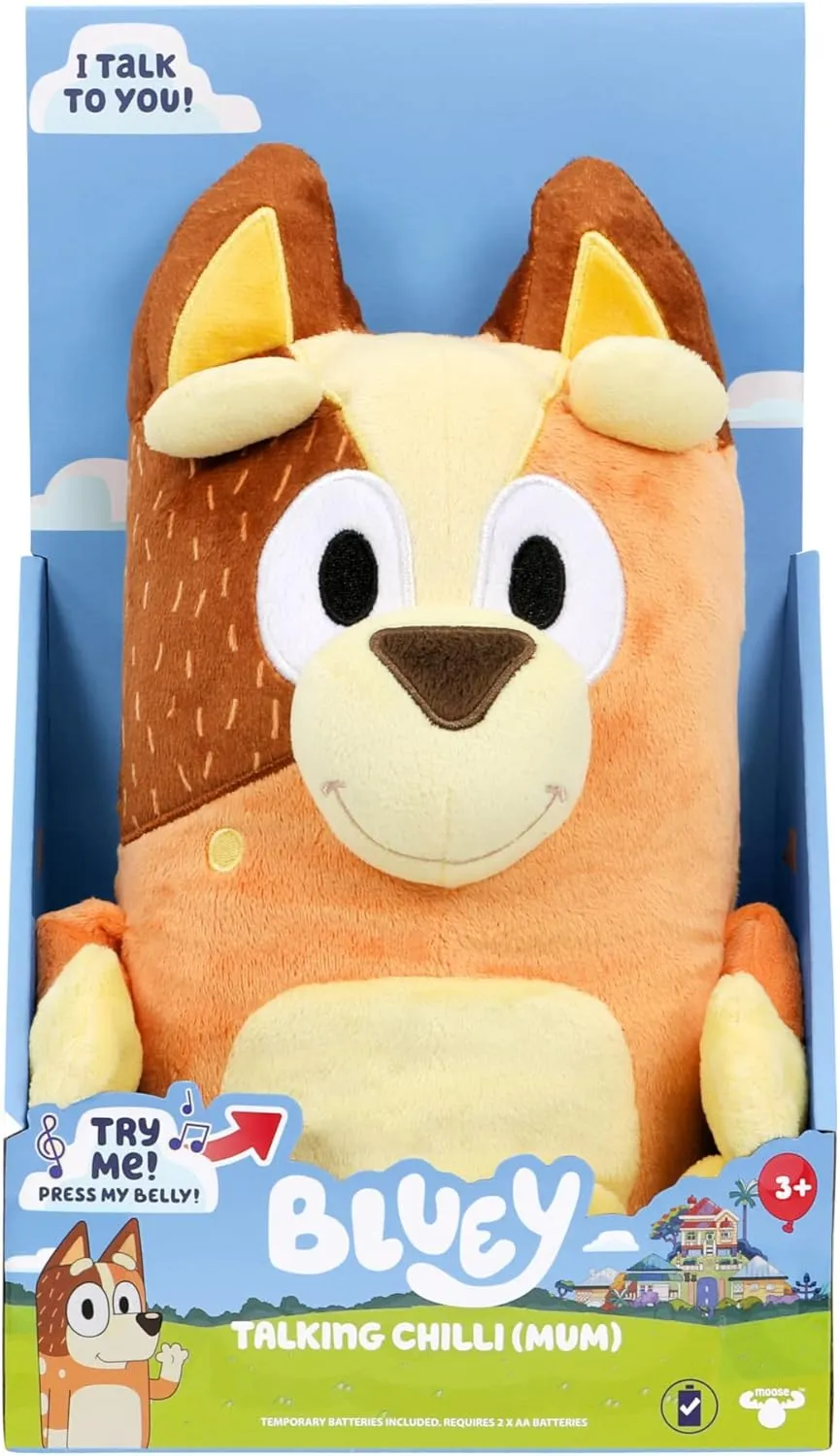 Phrases Theme Song Bluey - glitter decree balance 14" Talking Chilli (Mum) Plush - Interactive - Plush Toy with 9 