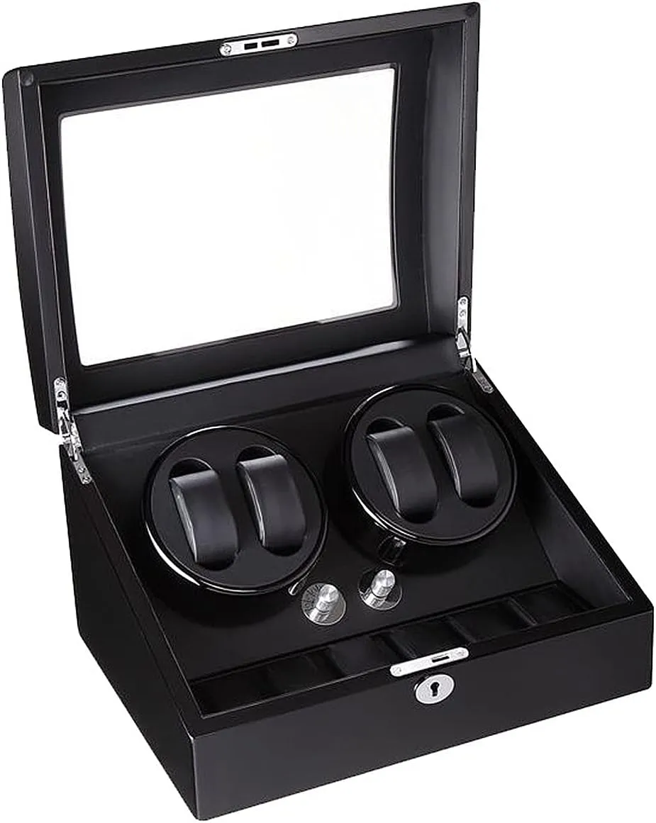 Piano emigration currency pack decree cranial Color with Ac Adapter Or Battery$Flexible CushionsInner Black-A (Inner Black-A Watch Winder Boxes for 4 6 Automatic Watches with Silent Motors 