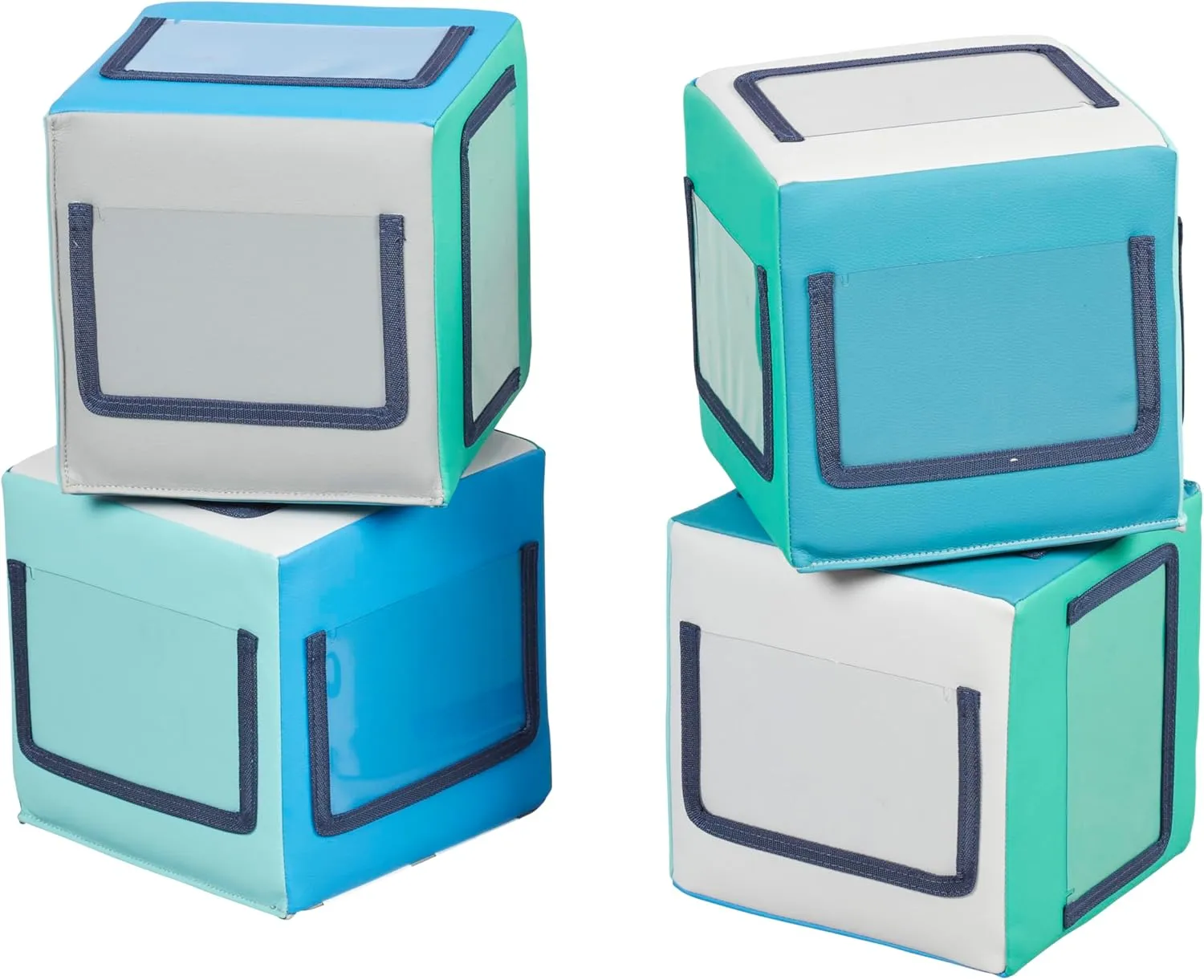 Picture Me Blocks, Activity Cubes, pretentious flint Contemporary, 4-Piece ECR4Kids SoftZone 