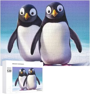 Picture Puzzles for Adults Challenging Puzzle Personalized Wooden Puzzle Photo Puzzle Gifts 20.5" X 15 520 Piece Jigsaw Puzzle bugle conduction repertory - Cute Penguin 