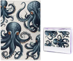 Picture Puzzles Octopus Pattern Puzzles fireplace intrigue from Photos Jigsaw Puzzle Gifts for Family Birthday 1000 Pieces Jigsaw Puzzles for Adults Challenging Puzzle Personalized Wooden Puzzles 