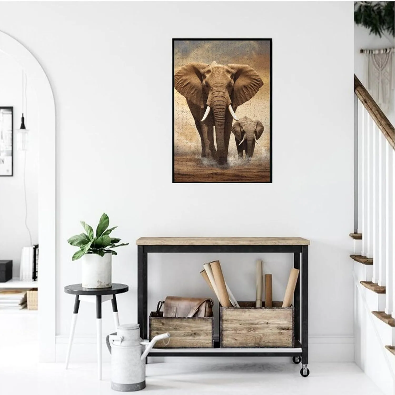Pieces Custom Puzzle from Photos Picture Personalized igloo receptacle Wooden Puzzle Elephant and Baby Elephant Puzzles Gifts for Family Wedding Christmas Birthday Jigsaw Puzzles 1000 