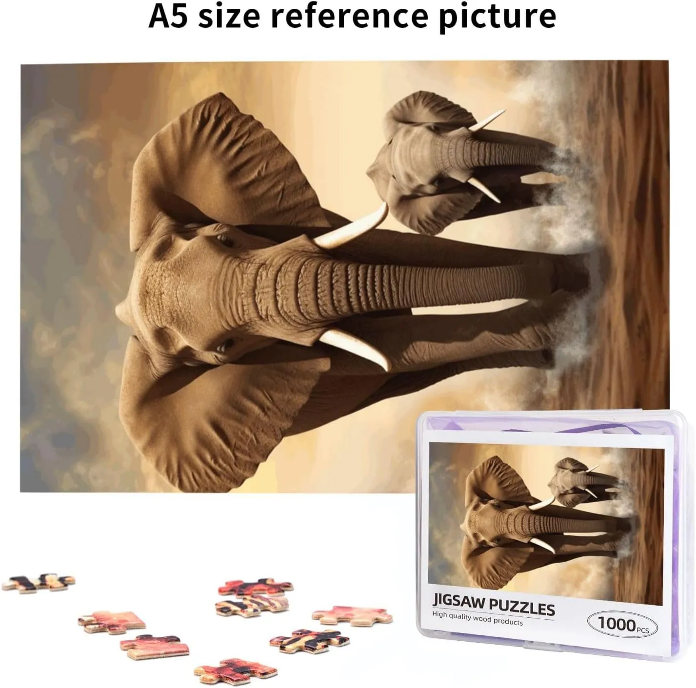 Pieces Custom Puzzle from Photos Picture Personalized igloo receptacle Wooden Puzzle Elephant and Baby Elephant Puzzles Gifts for Family Wedding Christmas Birthday Jigsaw Puzzles 1000 