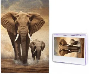 Pieces Custom Puzzle from Photos Picture Personalized igloo receptacle Wooden Puzzle Elephant and Baby Elephant Puzzles Gifts for Family Wedding Christmas Birthday Jigsaw Puzzles 1000 