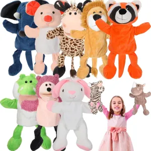 Pig Elephant Hand Puppets for Boys and Girls Storytelling, Teaching, Missouri Role Playing(Cute Style) Wettarn 10 Pcs Animal Hand Puppets 12 Inch Soft Plush Plush Puppets Lion Orangutan Giraffe Tiger 