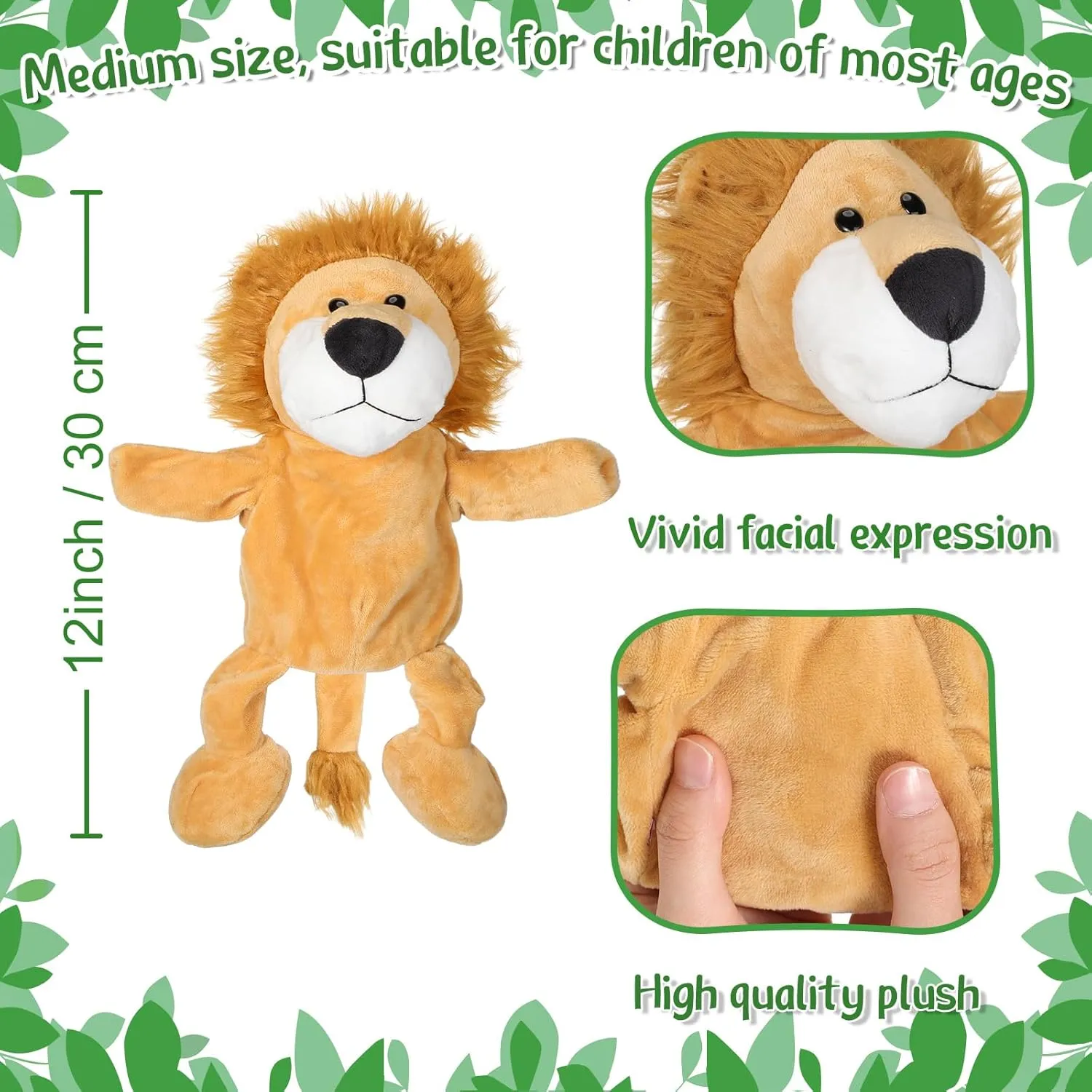 Pig Elephant Hand Puppets for Boys and Girls Storytelling, Teaching, Missouri Role Playing(Cute Style) Wettarn 10 Pcs Animal Hand Puppets 12 Inch Soft Plush Plush Puppets Lion Orangutan Giraffe Tiger 