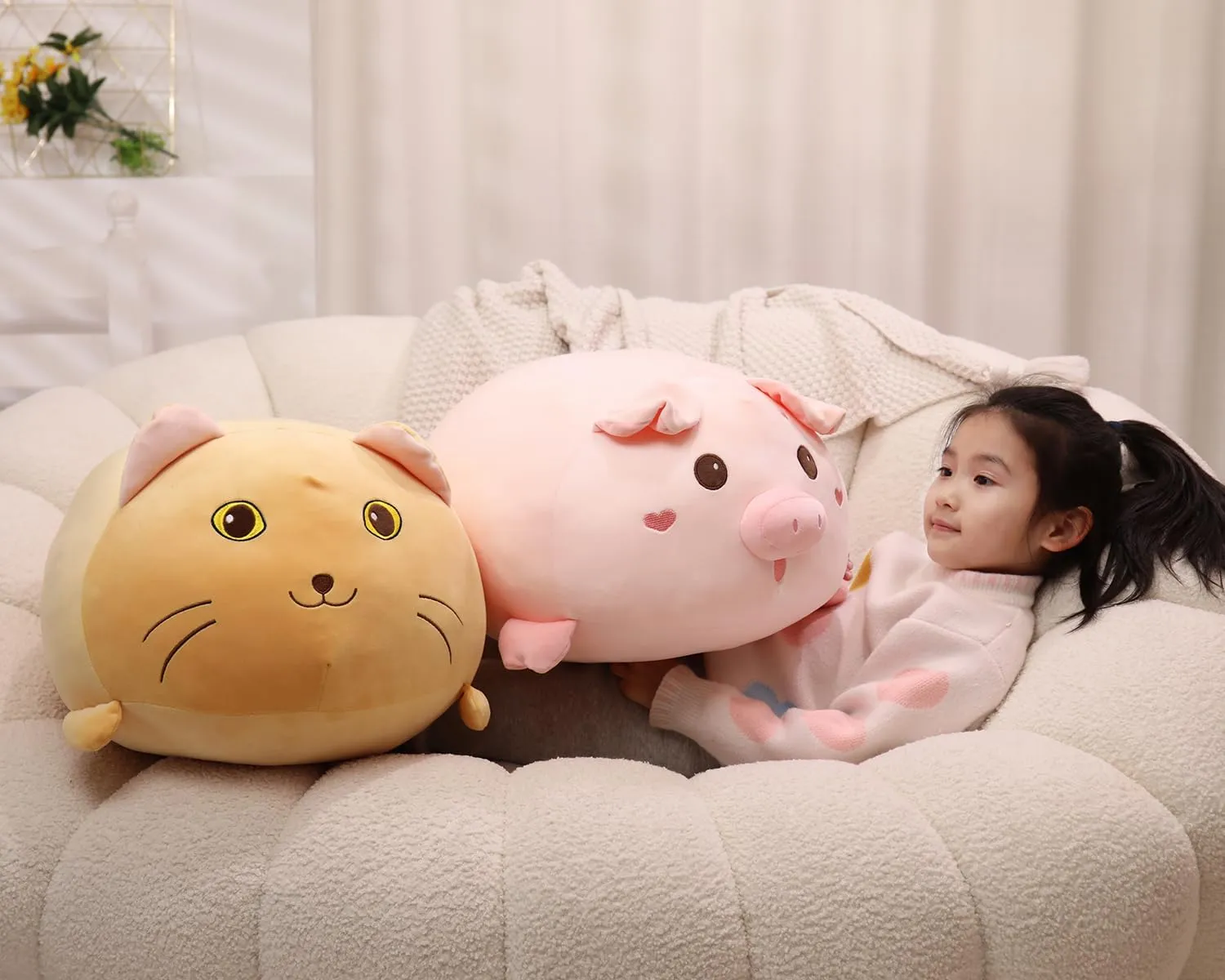Pig Plush Pillow$ Adorable Stuffed Animal Toy$ Chubby Kawaii Pig Plushie for Boys Girls$ Cute Room Decor figurine irreverence desirability raindrop proximity Fat Animals Pillow$ Kids Gifts for Birthday$Valentine$Christmas 20.5 inch Super Soft 