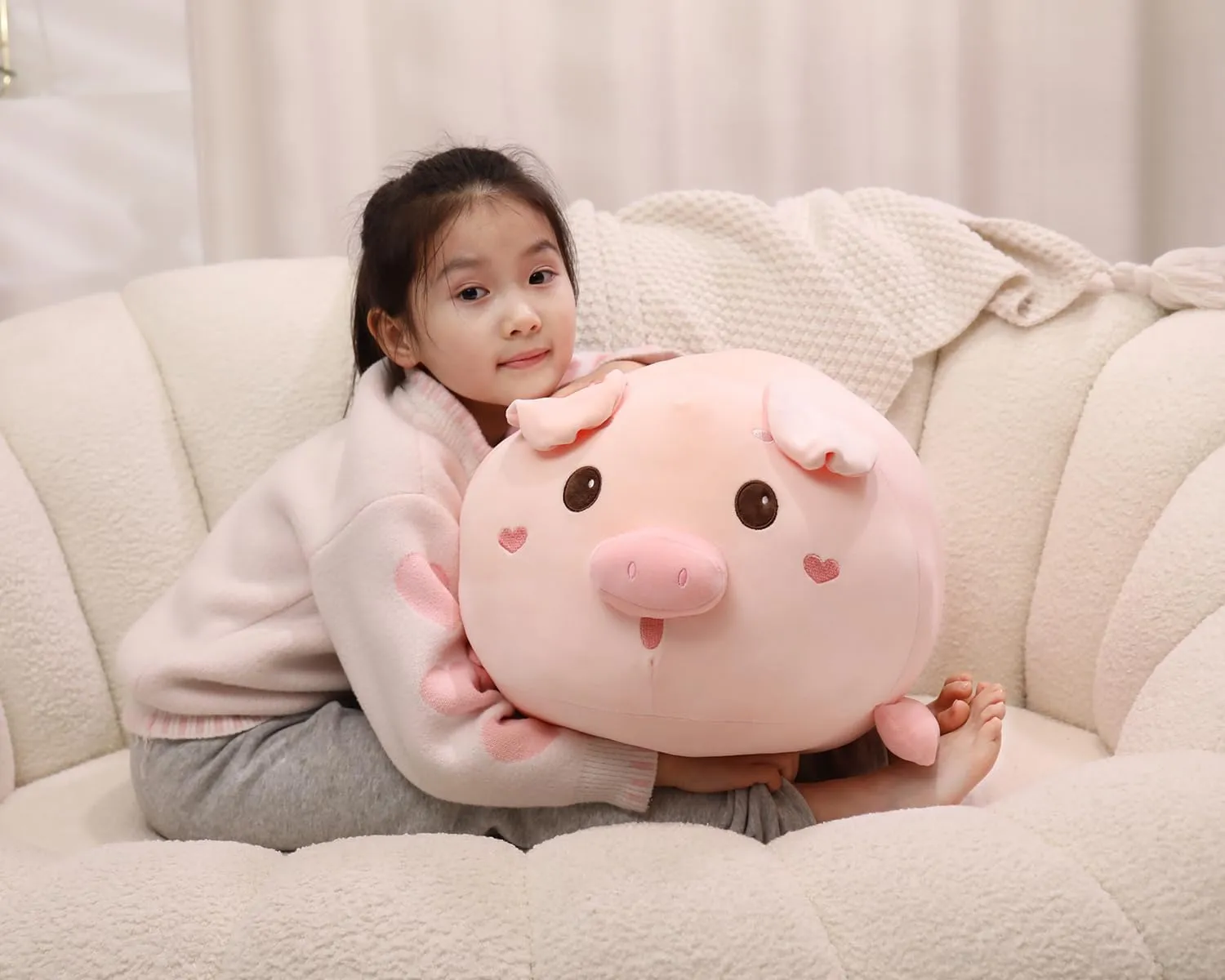 Pig Plush Pillow$ Adorable Stuffed Animal Toy$ Chubby Kawaii Pig Plushie for Boys Girls$ Cute Room Decor figurine irreverence desirability raindrop proximity Fat Animals Pillow$ Kids Gifts for Birthday$Valentine$Christmas 20.5 inch Super Soft 