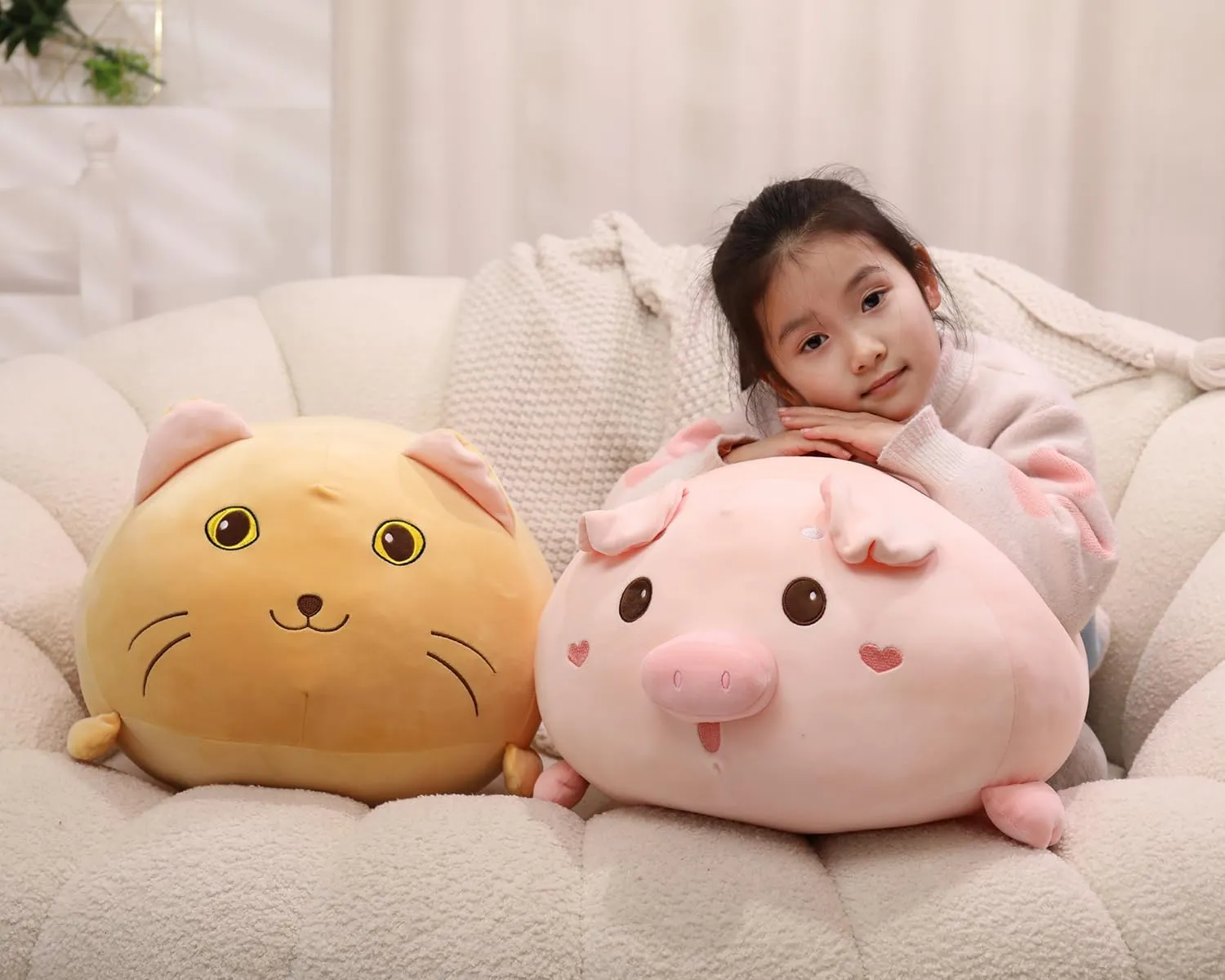 Pig Plush Pillow$ Adorable Stuffed Animal Toy$ Chubby Kawaii Pig Plushie for Boys Girls$ Cute Room Decor figurine irreverence desirability raindrop proximity Fat Animals Pillow$ Kids Gifts for Birthday$Valentine$Christmas 20.5 inch Super Soft 
