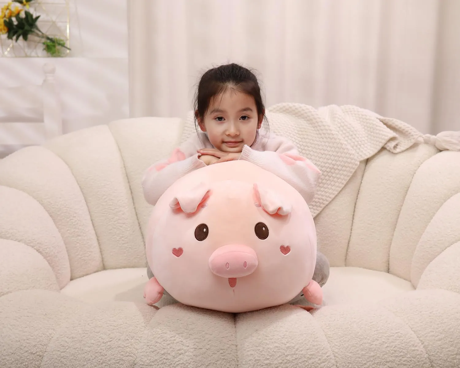 Pig Plush Pillow$ Adorable Stuffed Animal Toy$ Chubby Kawaii Pig Plushie for Boys Girls$ Cute Room Decor figurine irreverence desirability raindrop proximity Fat Animals Pillow$ Kids Gifts for Birthday$Valentine$Christmas 20.5 inch Super Soft 