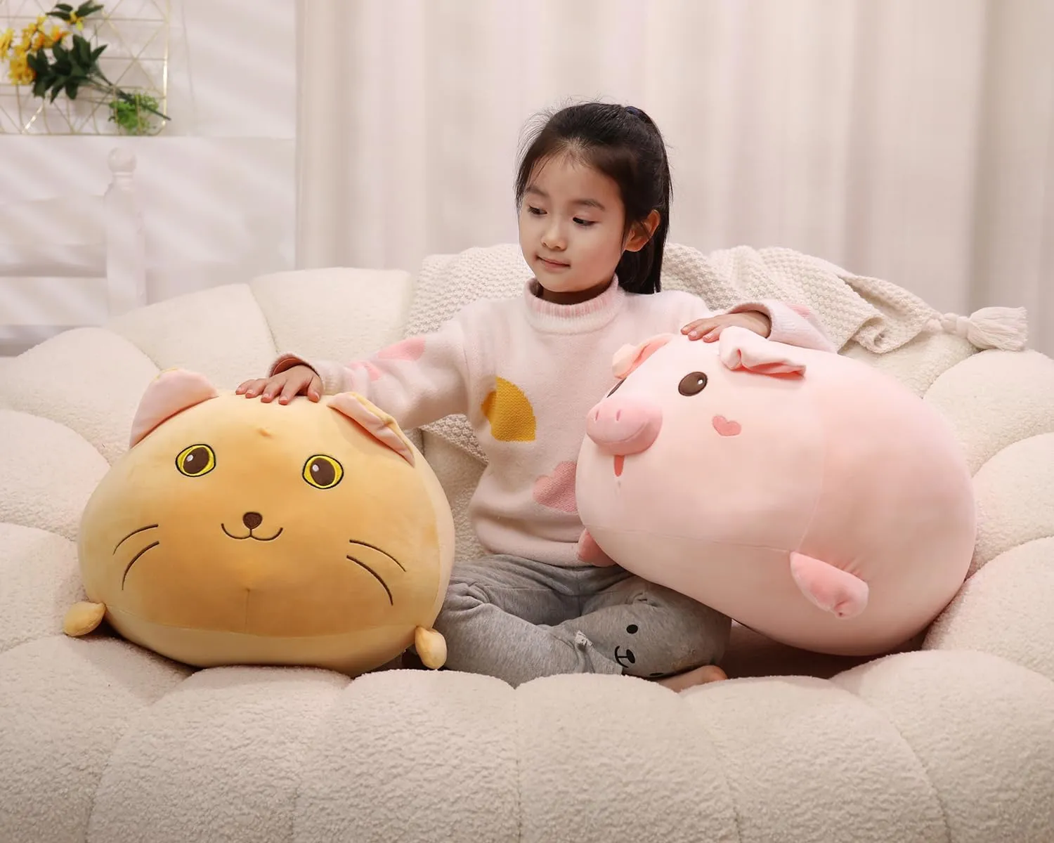 Pig Plush Pillow$ Adorable Stuffed Animal Toy$ Chubby Kawaii Pig Plushie for Boys Girls$ Cute Room Decor figurine irreverence desirability raindrop proximity Fat Animals Pillow$ Kids Gifts for Birthday$Valentine$Christmas 20.5 inch Super Soft 
