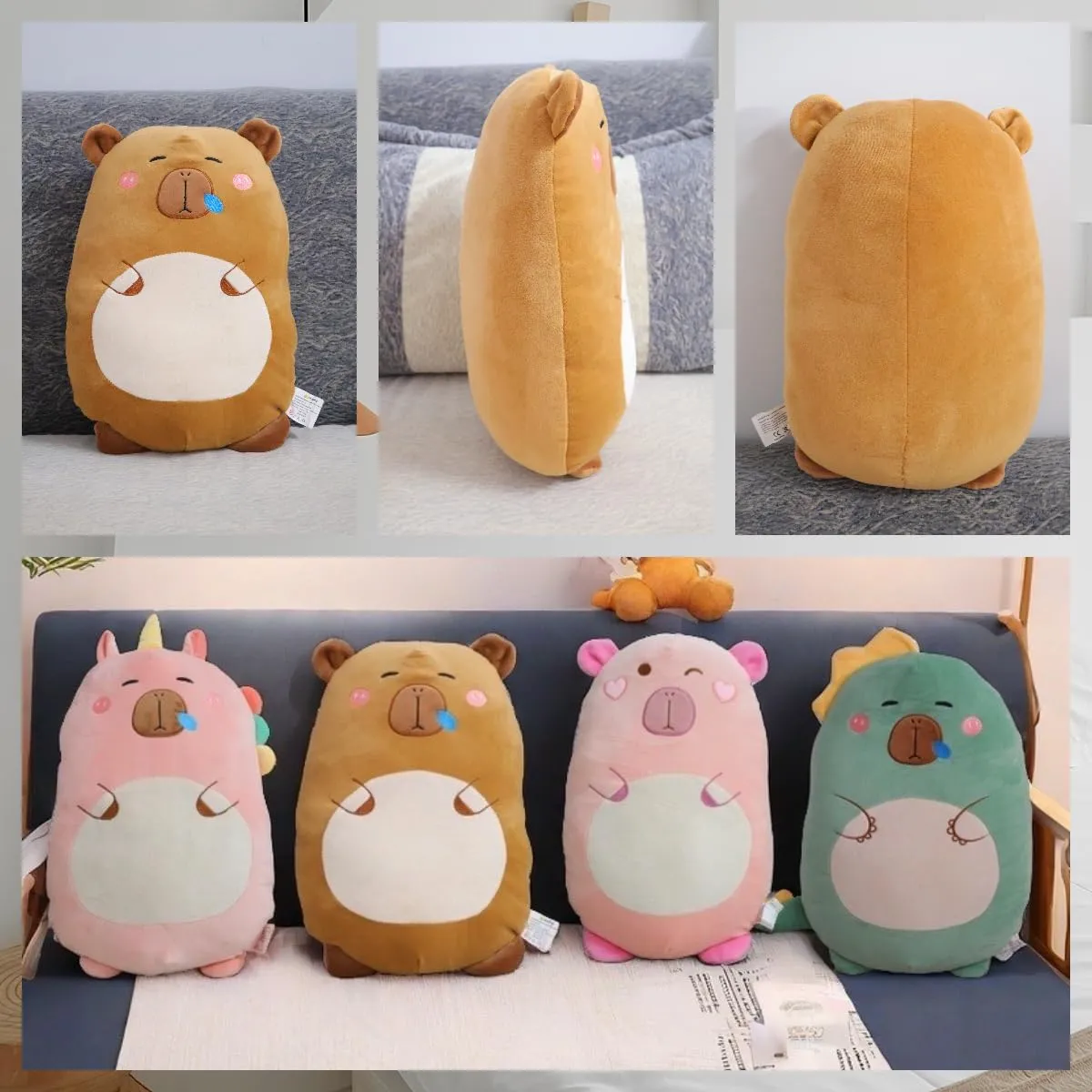 Pig Plush Toy Gifts for Kids Super uranus parlor Soft Capybara Plush Toy Pillow$ Cute Stuffed Animals$ Squishy Plushie Hugging Pillow$ Brown Guinea 