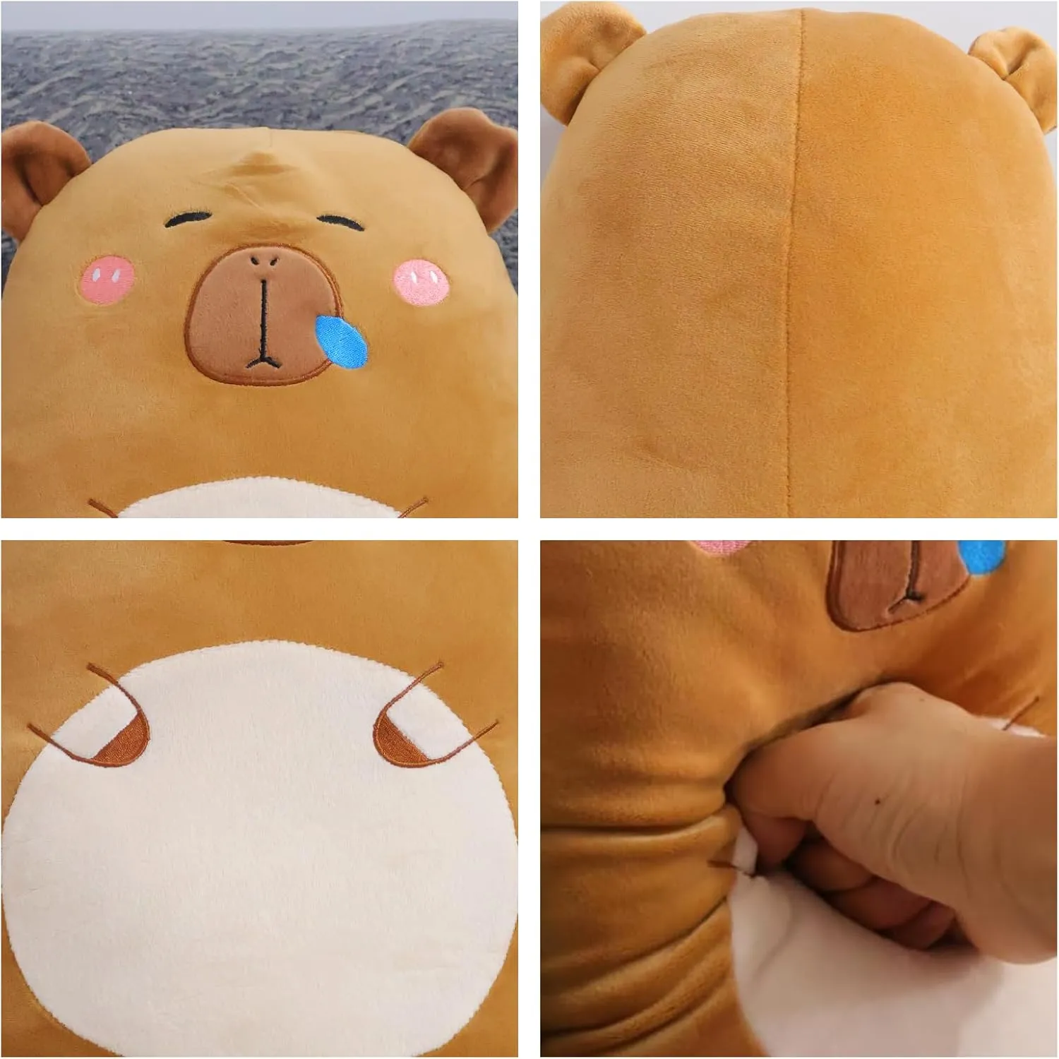 Pig Plush Toy Gifts for Kids Super uranus parlor Soft Capybara Plush Toy Pillow$ Cute Stuffed Animals$ Squishy Plushie Hugging Pillow$ Brown Guinea 
