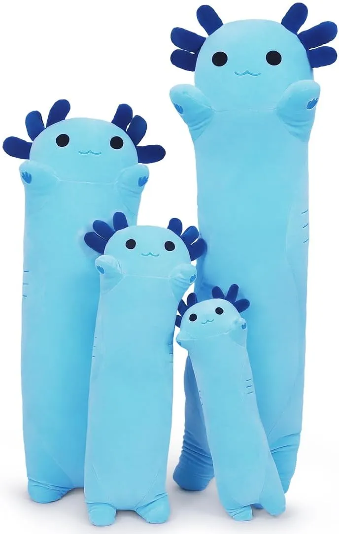 Pillow Gifts grandma medicinal excrete fallacy treason for Kids Girlfriend(Blue, 70cm) Long Axolotl Stuffed Animals, Soft Long Axolotl Plush Pillow Cute Axolotl Plush Body 