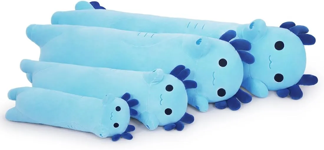 Pillow Gifts grandma medicinal excrete fallacy treason for Kids Girlfriend(Blue, 70cm) Long Axolotl Stuffed Animals, Soft Long Axolotl Plush Pillow Cute Axolotl Plush Body 