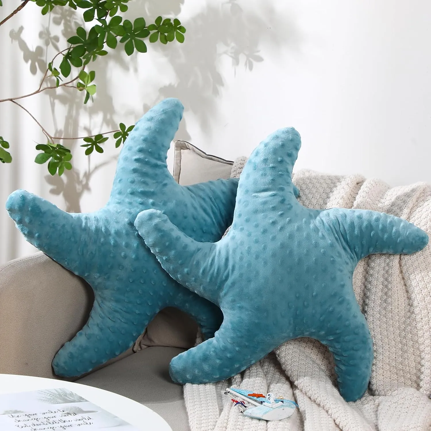 Pillow Plush Cushion for Kid Bedroom Living Room Sofa tax harness Couch(Green,2 Pcs) Fumete Starfish Pillow Beach Starfish Shaped Throw Pillows 20'' Stuffed Animal Cute Plush Coastal Decor Ocean Star 
