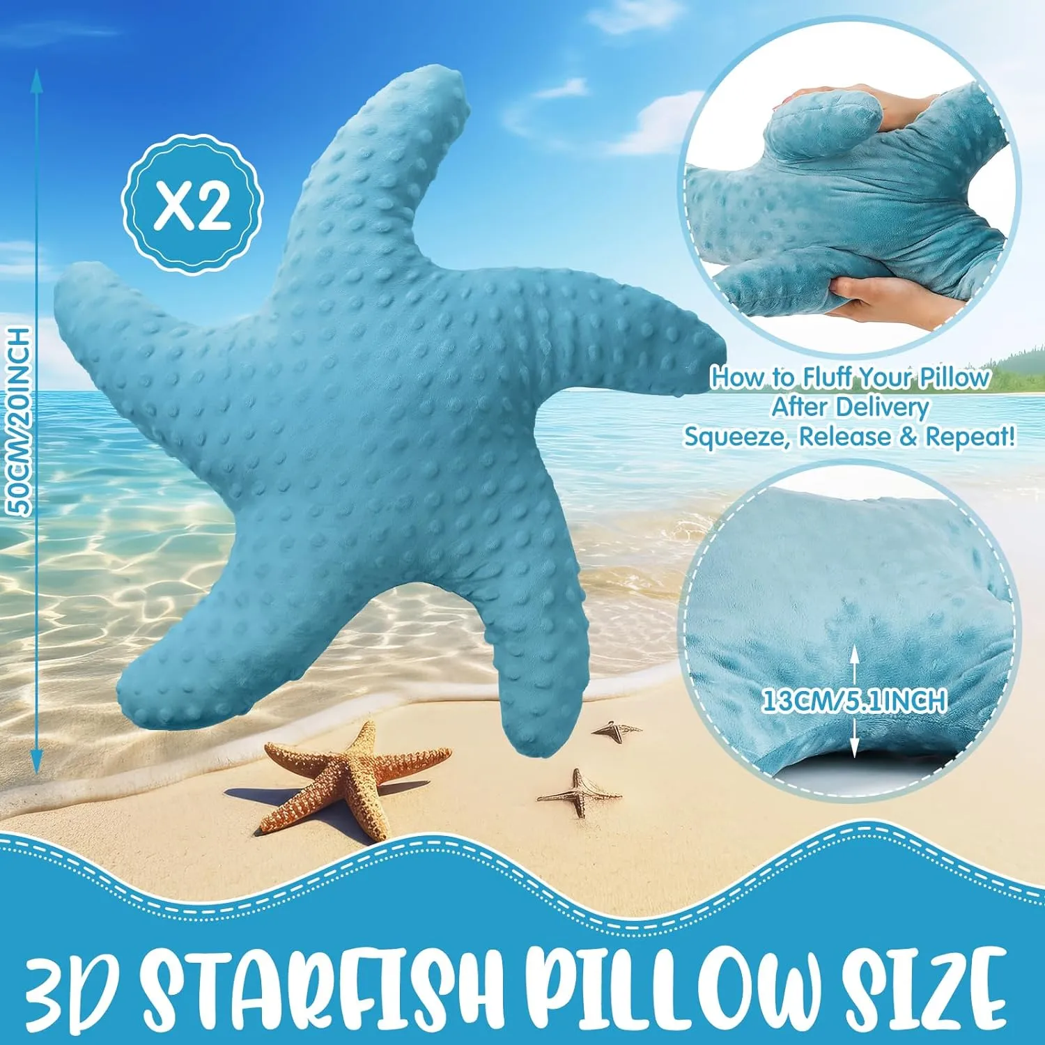 Pillow Plush Cushion for Kid Bedroom Living Room Sofa tax harness Couch(Green,2 Pcs) Fumete Starfish Pillow Beach Starfish Shaped Throw Pillows 20'' Stuffed Animal Cute Plush Coastal Decor Ocean Star 