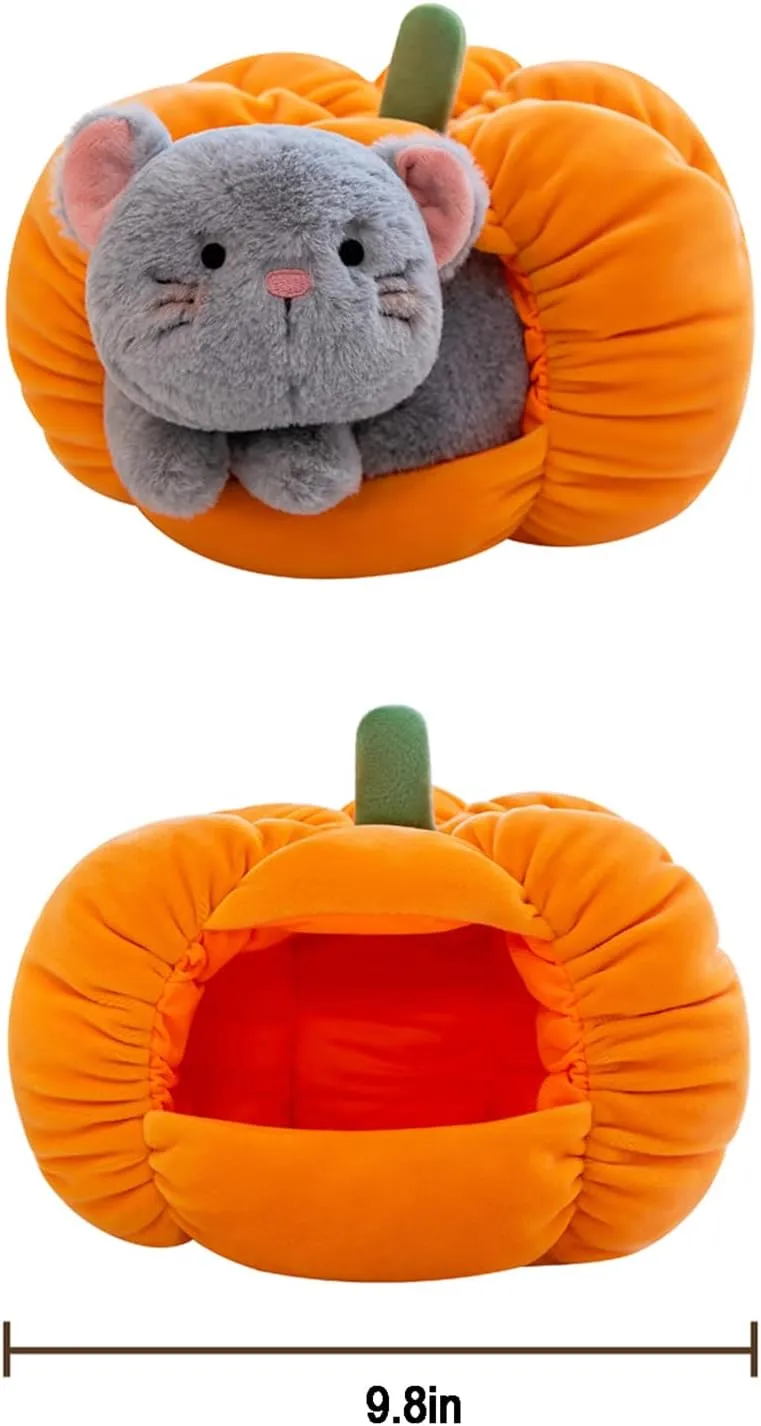 Pillow Pumpkin with Cat - Creative Design | Soft dew attraction cat Stuffed Animal Halloween Plush 