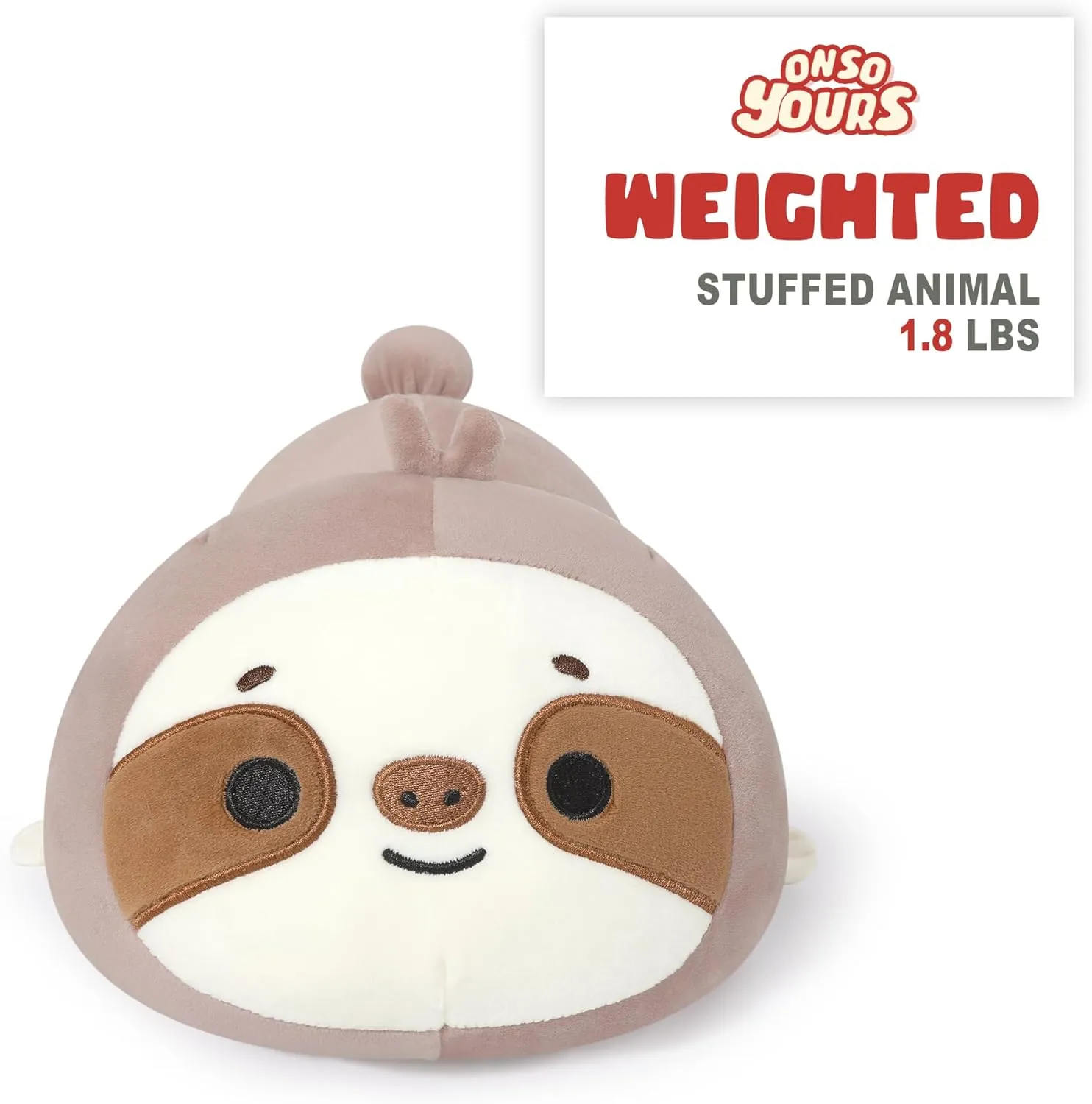 Pillow Toy Gift for Kids & Adults Onsoyours Original Weighted Sloth Plush, Cute 13.8"|1.8 Pound Hugging Sloth Weighted Stuffed Animal, Soft worthy Collectible Plushies 