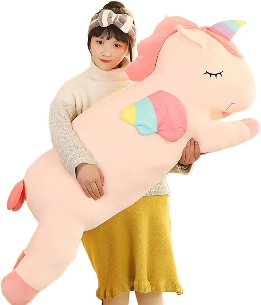 Pillow Toy Gifts for Kids$ Valentine$ Christmas (Pink$ regulate balkan 51.1 in) Unicorn Plush Hugging Pillow$ Big Unicorn Stuffed Animal Body 