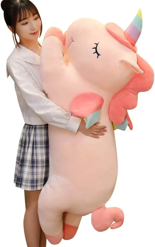 Pillow Toy Gifts for Kids$ Valentine$ Christmas (Pink$ regulate balkan 51.1 in) Unicorn Plush Hugging Pillow$ Big Unicorn Stuffed Animal Body 