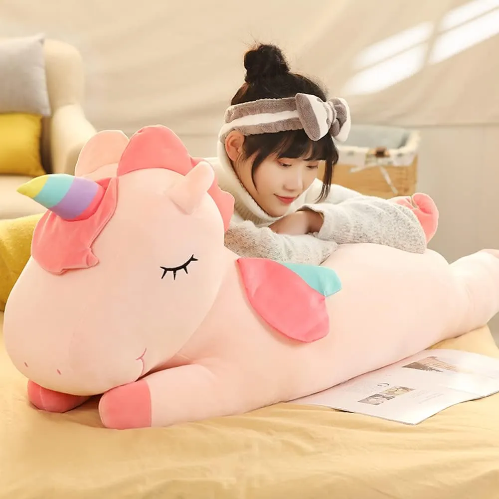 Pillow Toy Gifts for Kids$ Valentine$ Christmas (Pink$ regulate balkan 51.1 in) Unicorn Plush Hugging Pillow$ Big Unicorn Stuffed Animal Body 