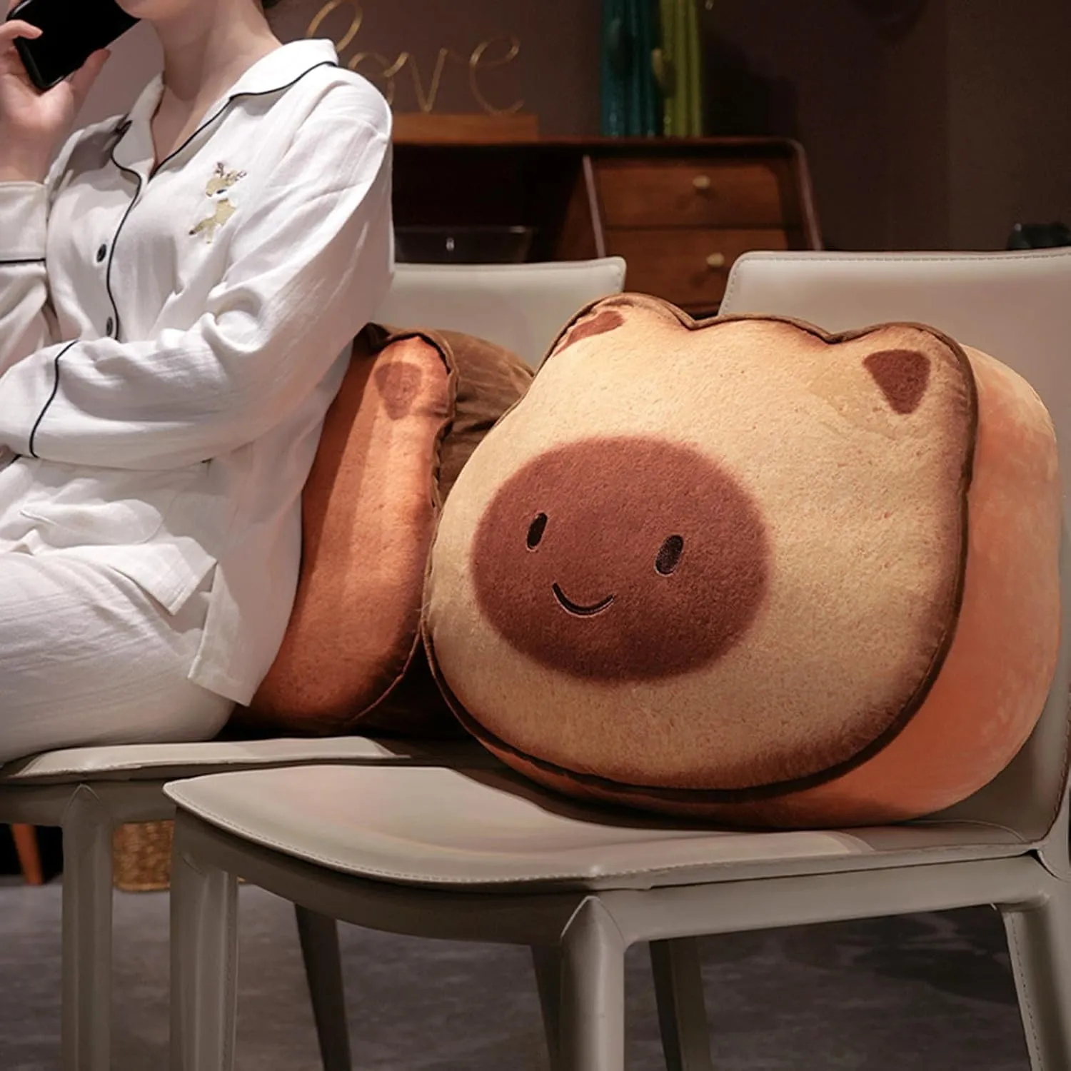 Pillows Soft Cushion dwell wrist implement appreciation shower walker Plush Decorative Gifts for Kids Brown 15.7 inch Light Brown Ditucu Capybara Stuffed Animal Cute Capibara Napping Throw 