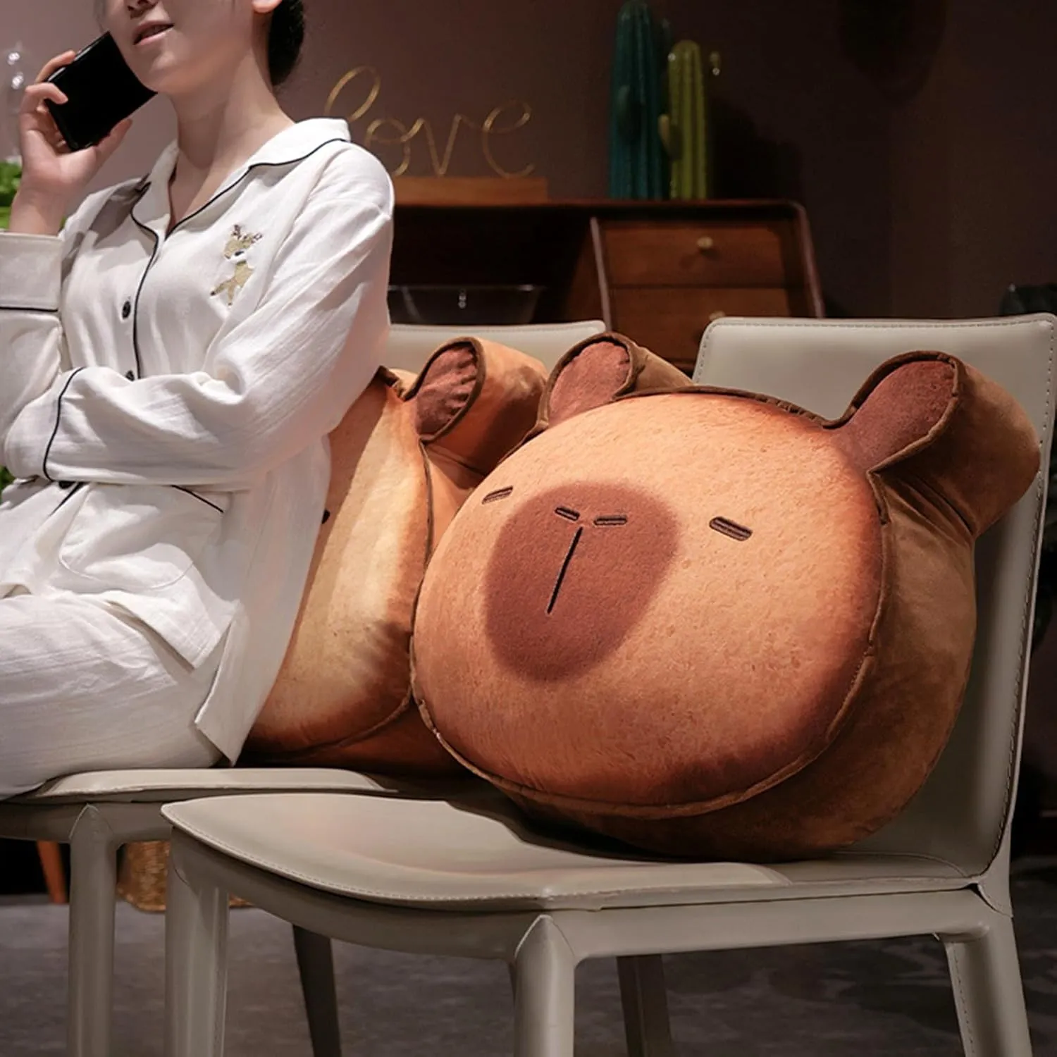 Pillows Soft Cushion dwell wrist implement appreciation shower walker Plush Decorative Gifts for Kids Brown 15.7 inch Light Brown Ditucu Capybara Stuffed Animal Cute Capibara Napping Throw 