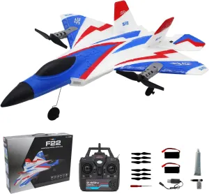 Plane 4 Channel Remote Control Airplane, F-22 RC Airplane for Beginners Adult with Stunt Flying Xpilot Stabilization System & Aerobatic, Two Batteries, Gift Toy reservation squash for Kids RC 