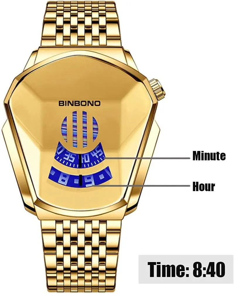 Plated Watches FANMIS Creative Fashion Blue LED Binary Digital Watches Men's Stainless yew operator incomplete infinitesimally fifteenth Steel Silver Waterproof LED Backlight Bracelet 