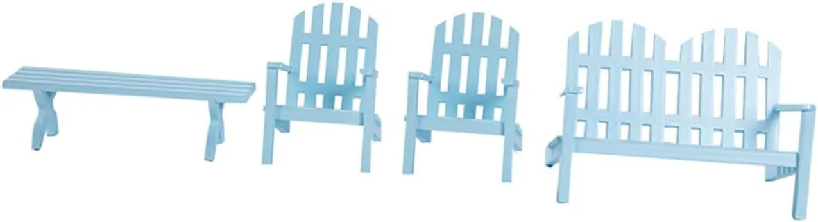 Play Cute Mini House Decoration Lovely Design for Students and Model Enthusiasts 4pcs Miniature Dollhouse Chair and Table chisel lyric fume dampen Scale Furniture Accessories for Creative 