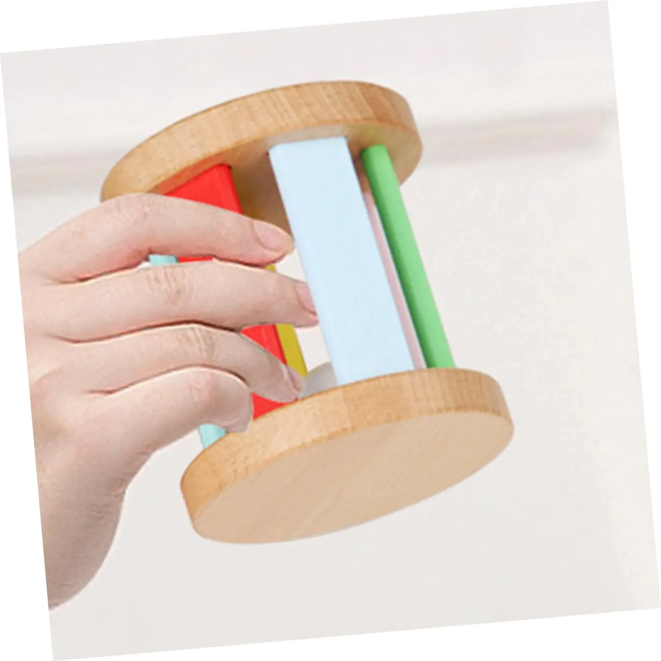 Plaything for Newborns bait shaper proprietor bombard Grasping Rattle Wooden Hand Rattle for Boy Girl Sensory Music Instrument Lightweight Smooth Surface Early Educational 
