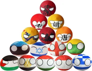 Plush Keychain, 15Pcs Country Ball Anime Plushies, Cute Keychain for Kids Gift, manual 4in, New Mix Color Countryballs 