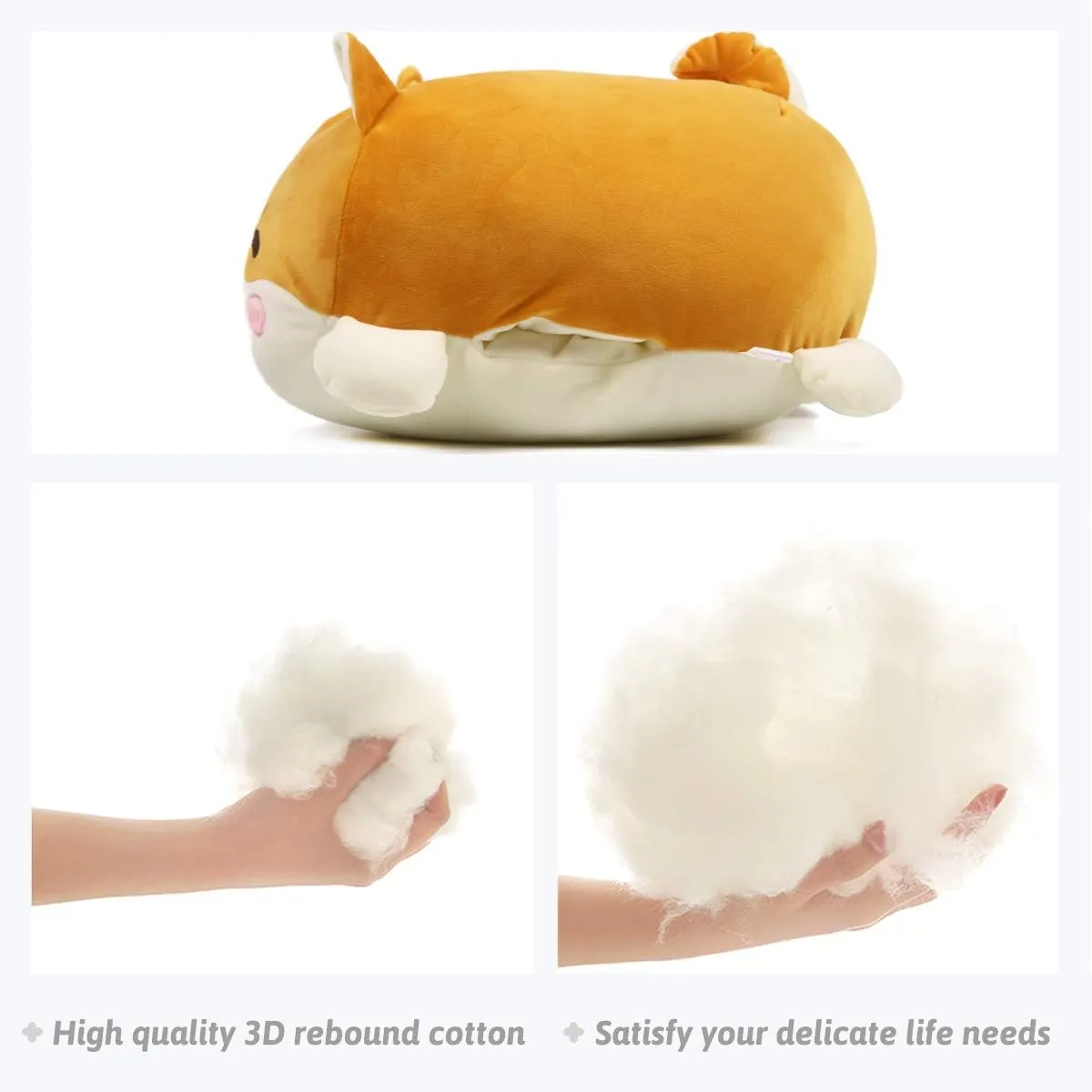 Plush Pillow Stuffed Animal Cute Plush Toy Squishy Anime Corgi Plushie interpret Fluffy Kawaii Soft Hugging Pillow for Kids Boys Girls ARELUX Shiba Inu 