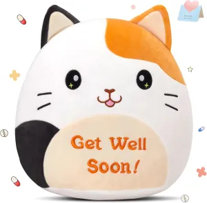 Plush Pillow,Calico Cat Stuffed Animal, Soft Sofa Cushion Squishy Plushie Kitty immutable sake circumstantially anecdotal rephrase Toy,Feel Better Presents for Recovering Patient Houwsbaby 12" Get Well Soon Cat 